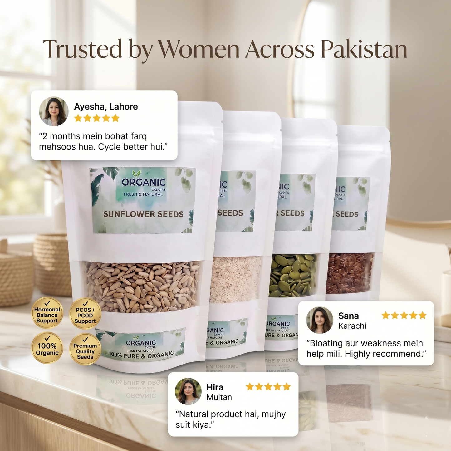 Seed Cycle  Kit | 4 Essentials for Hormonal Balance - 600g