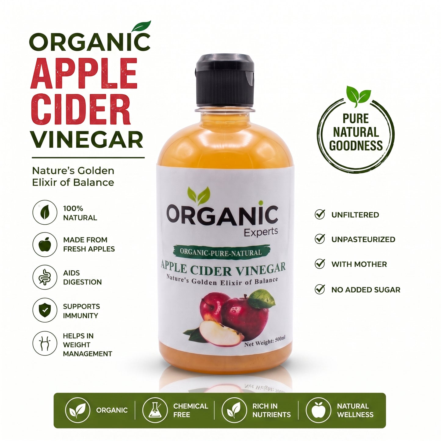 Apple Cider Vinegar with Mother – Raw & Unfiltered