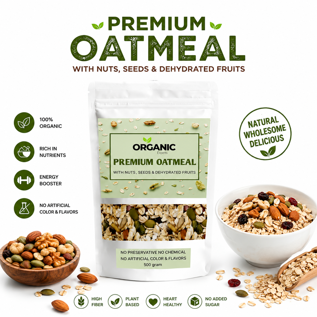 Organic Oatmeal Powder – High Fiber Daily Nutrition