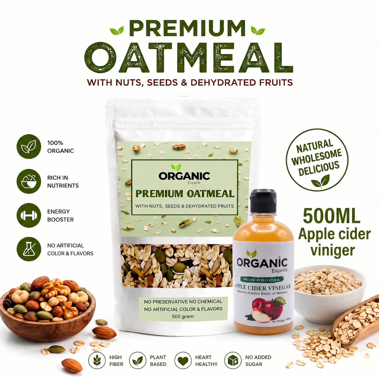 Premium Oatmeal + 500ML Apple Cider Viniger FREE